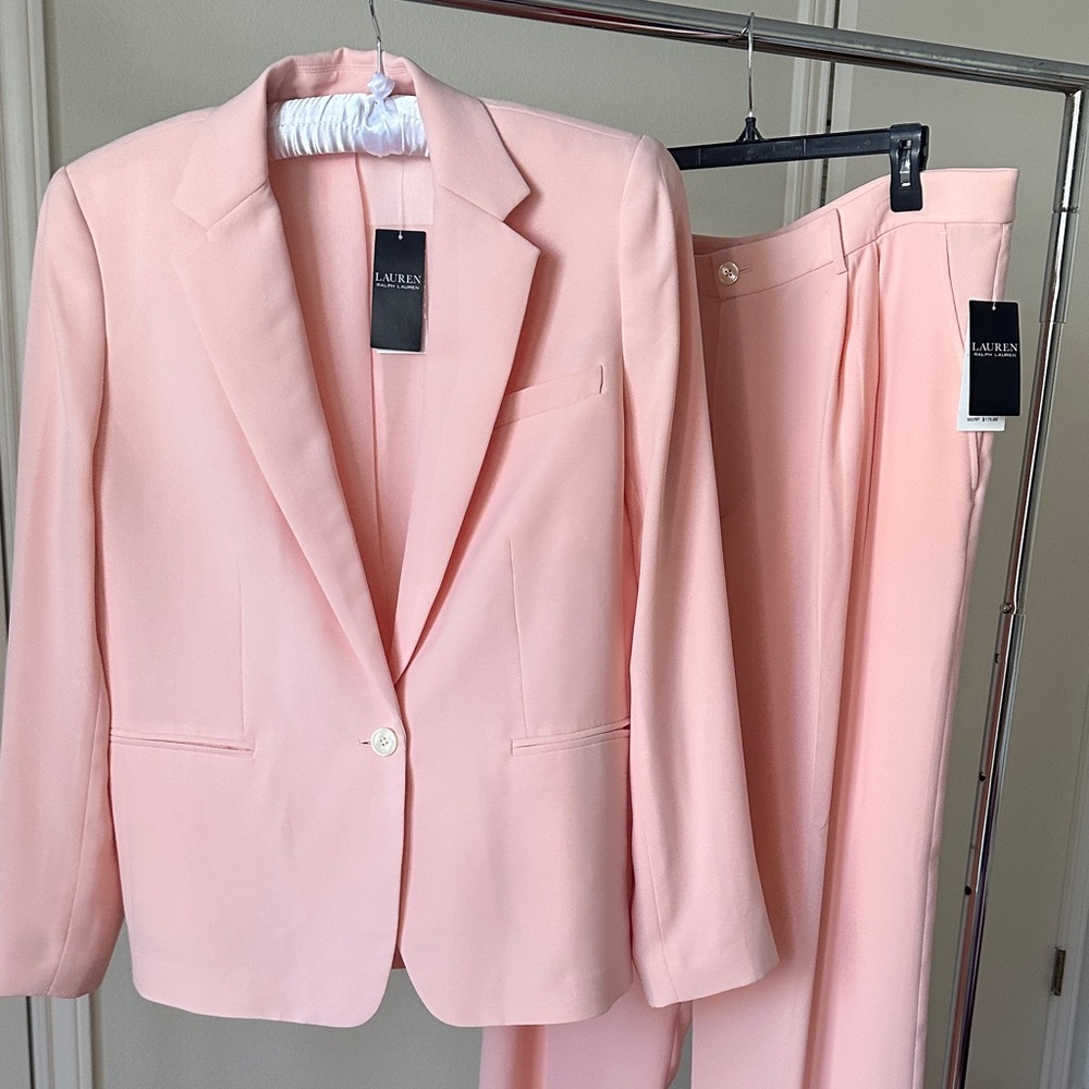 Lauren by RL Pale Pink Blazer and Pants Set (size 16) - NEW